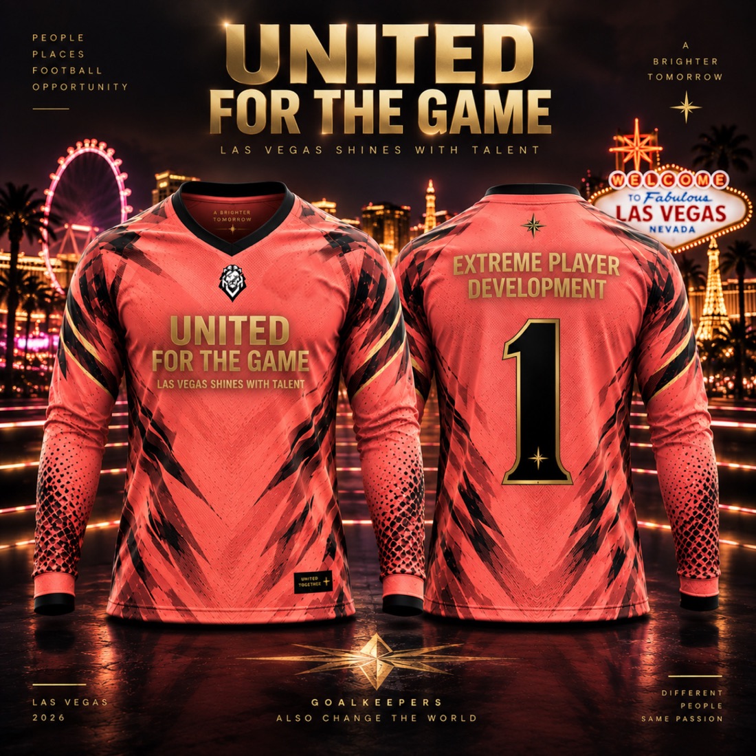 Coral goalkeeper shirt, long sleeve, number 1